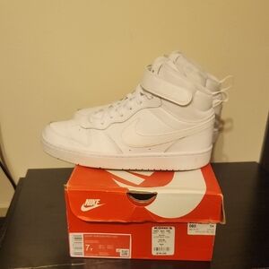 Nike White High-Top Sneakers Leather Velcro